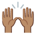 อีโมจิ ชู 2 มือ: โทนผิวสีเหลือง บน Google