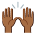 Emoji Mani alzate: carnagione abbastanza scura su Google