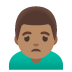Emoji Uomo corrucciato: carnagione olivastra su Google