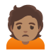 Emoji Orang berkerut dahi: ton kulit sederhana pada Google