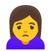 Missmutige Frau-Emoji auf Google