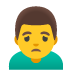 Man Frowning emoji on Google