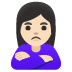 Emoji Femme qui boude : peau claire sur Google