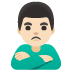 Schmollender Mann: helle Hautfarbe-Emoji auf Google