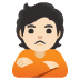 Emoji Persona imbronciata: carnagione chiara su Google