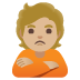 Person Pouting: Medium-Light Skin Tone emoji on Google