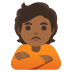 Person Pouting: Medium-Dark Skin Tone emoji on Google