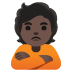Person Pouting: Dark Skin Tone emoji on Google