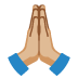 Emoji Mani giunte: carnagione abbastanza chiara su Google