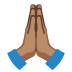 Zusammengelegte Handflächen: mittlere Hautfarbe-Emoji auf Google