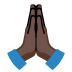 Folded Hands: Dark Skin Tone emoji on Google