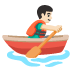 Man Rowing Boat: Light Skin Tone emoji on Google