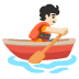 Person Rowing Boat: Light Skin Tone emoji on Google