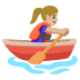 Woman Rowing Boat: Medium-Light Skin Tone emoji on Google