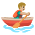 อีโมจิ ผู้ชายพายเรือ: โทนผิวสีขาวเหลือง บน Google