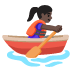 Woman Rowing Boat: Dark Skin Tone emoji on Google