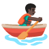 Man Rowing Boat: Dark Skin Tone emoji on Google