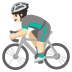 Emoji Ciclista uomo: carnagione chiara su Google