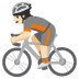 Emoji Ciclista: carnagione chiara su Google