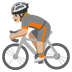 Emoji Ciclista: carnagione abbastanza chiara su Google