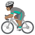 Radfahrer: mittlere Hautfarbe-Emoji auf Google