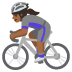 Woman Biking: Medium-Dark Skin Tone emoji on Google