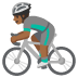 Emoji Ciclista uomo: carnagione abbastanza scura su Google