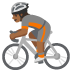 Radfahrer(in): mitteldunkle Hautfarbe-Emoji auf Google