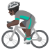 Man Biking: Dark Skin Tone emoji on Google