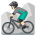 Emoji Ciclista uomo di mountain bike: carnagione chiara su Google