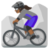 Woman Mountain Biking: Medium-Dark Skin Tone emoji on Google