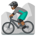Man Mountain Biking: Medium-Dark Skin Tone emoji on Google