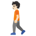 Person Walking: Light Skin Tone emoji on Google