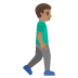 Emoji Lelaki berjalan: ton kulit sederhana dan menghadap kanan pada Google