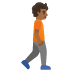 Person Walking Facing Right: Medium-Dark Skin Tone emoji on Google