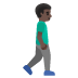 Man Walking Facing Right: Dark Skin Tone emoji on Google