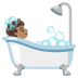 Person Taking Bath: Medium Skin Tone emoji on Google