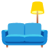 Emoji Sofa dan lampu pada Google