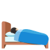 Google의 침대에 누운 사람: 하얀 피부 이모지