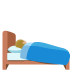 Emoji Orang tidur atas katil: ton kulit sederhana cerah pada Google