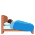 Im Bett liegende Person: mitteldunkle Hautfarbe-Emoji auf Google