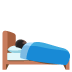 Person in Bed: Dark Skin Tone emoji on Google