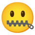 Zipper-Mouth Face emoji on Google