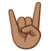 Sign of the Horns: Medium Skin Tone emoji on Google
