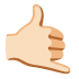 Call Me Hand: Light Skin Tone emoji on Google