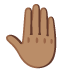 Erhobene Hand von hinten: mittlere Hautfarbe-Emoji auf Google