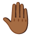 Google üzerinde Elinin tersini kaldırma: orta koyu cilt tonu emojisi