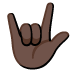 Love-You Gesture: Dark Skin Tone emoji on Google