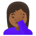 Woman Facepalming: Medium-Dark Skin Tone emoji on Google