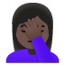 Woman Facepalming: Dark Skin Tone emoji on Google